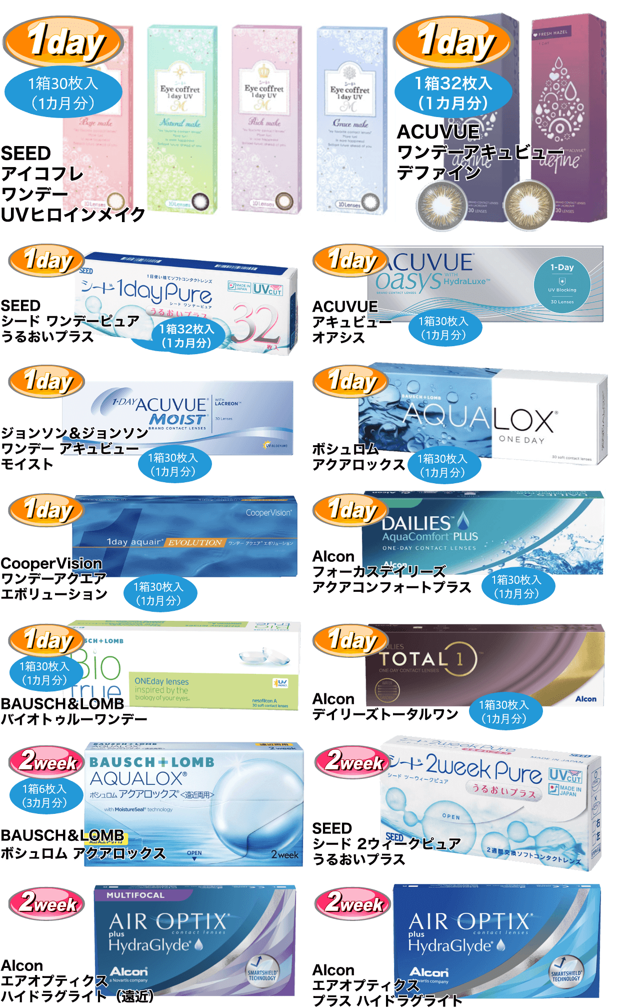 取り扱い品の一例